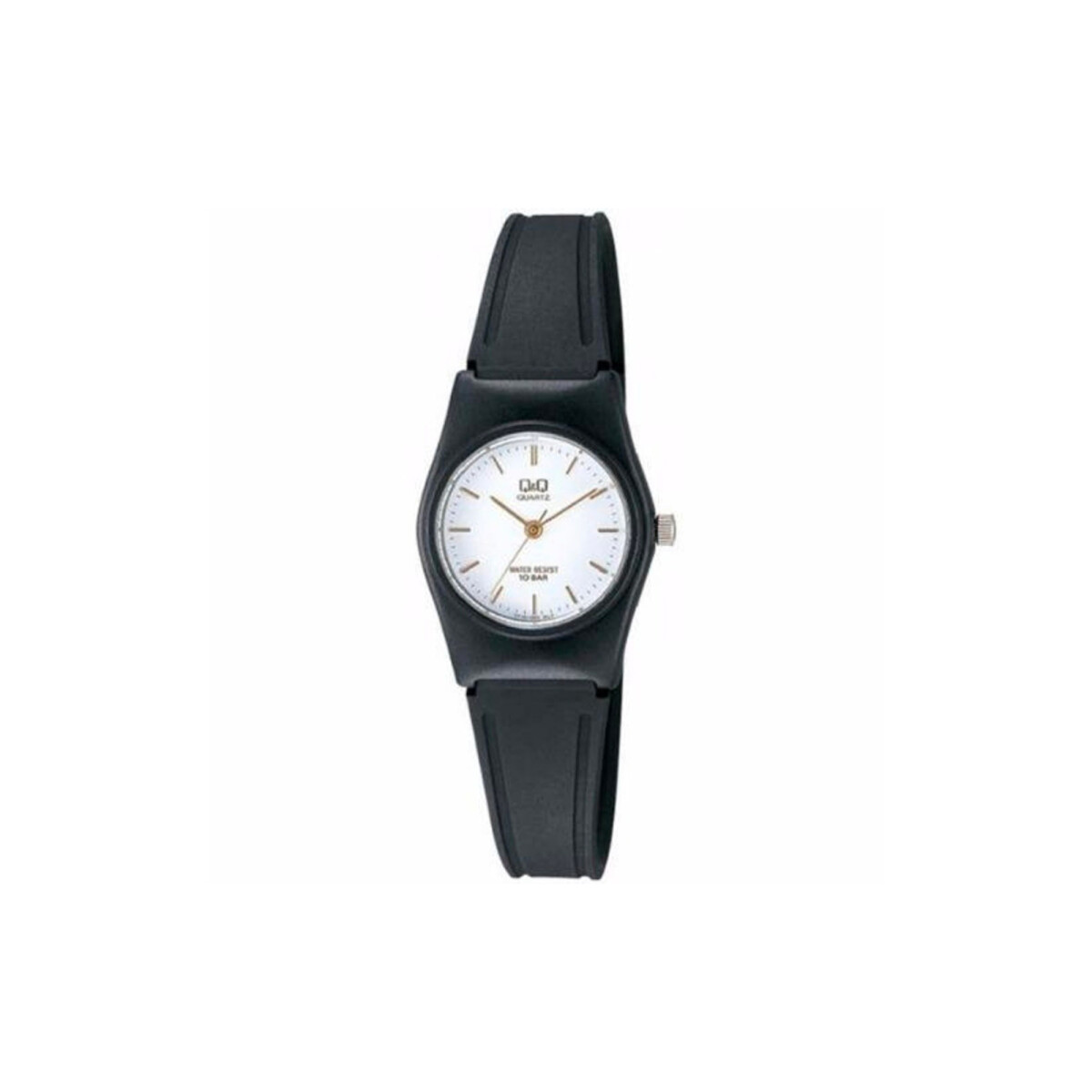 Reloj Q&Q Silicona Dama - Negro/Blanco 