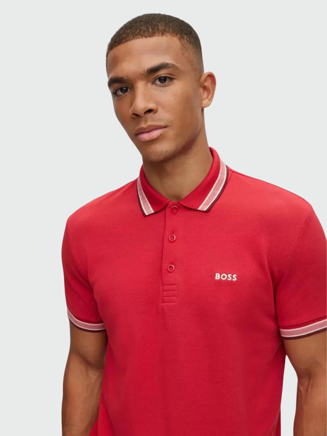 Hugo Boss -Remera polo de algodón, regular fit, PADDY Rojo
