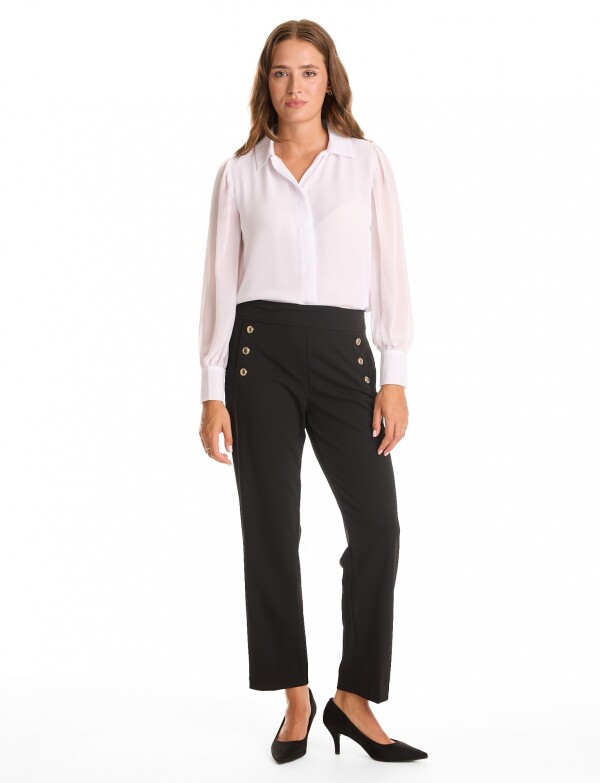 Pantalon En Crepe NEGRO