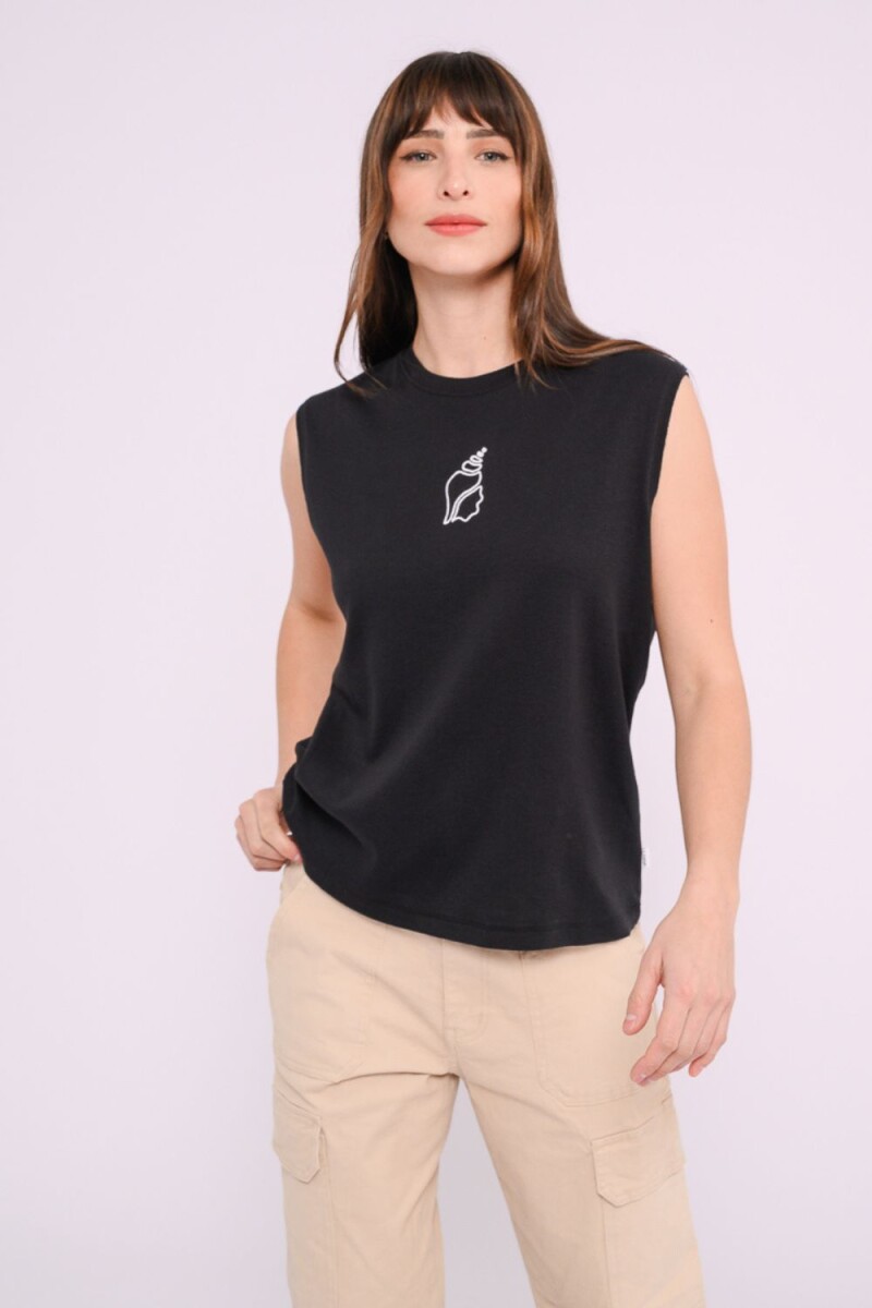 Musculosa estampada Negro