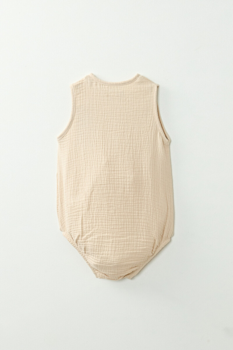 Body sin mangas bambula Beige