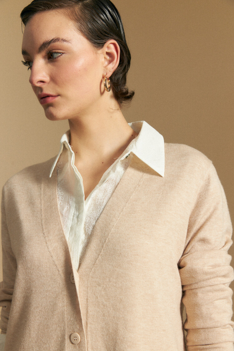 CARDIGAN ROMERO Beige Melange