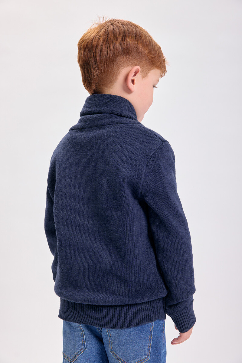 Buzo punto cuello Azul Marino
