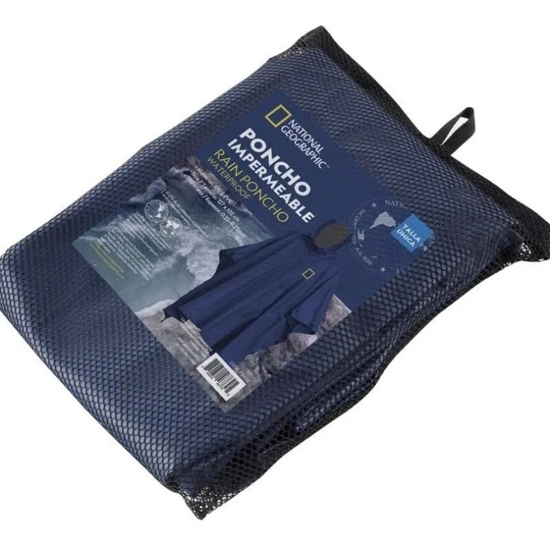 Poncho De Lluvia National Geographic Impermeable azul