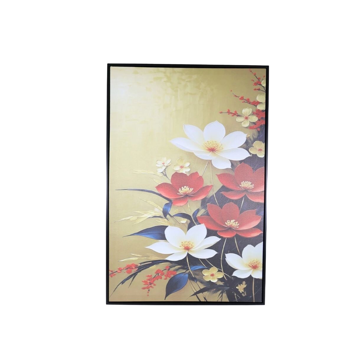 CUADRO DEC FLORES ROJAS/BCAS 60X90CM 