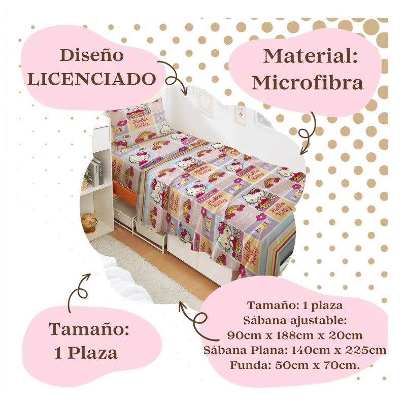 Juego de Sábanas Disney Infantil 1 plaza Kittty Juego de Sábanas Disney Infantil 1 plaza Kittty