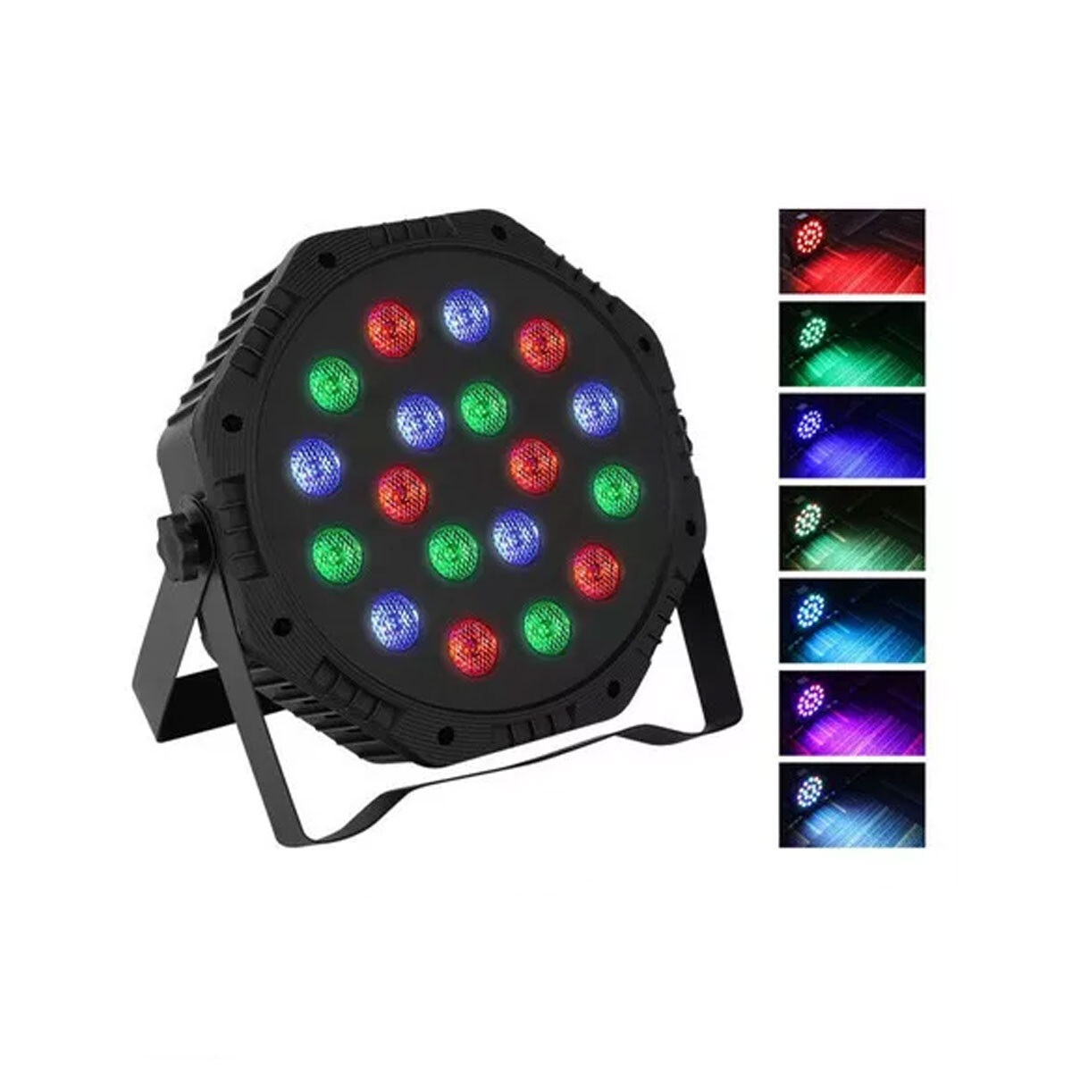 TACHO PAR LED RGB 18 LEDS AUDIORITMICO 