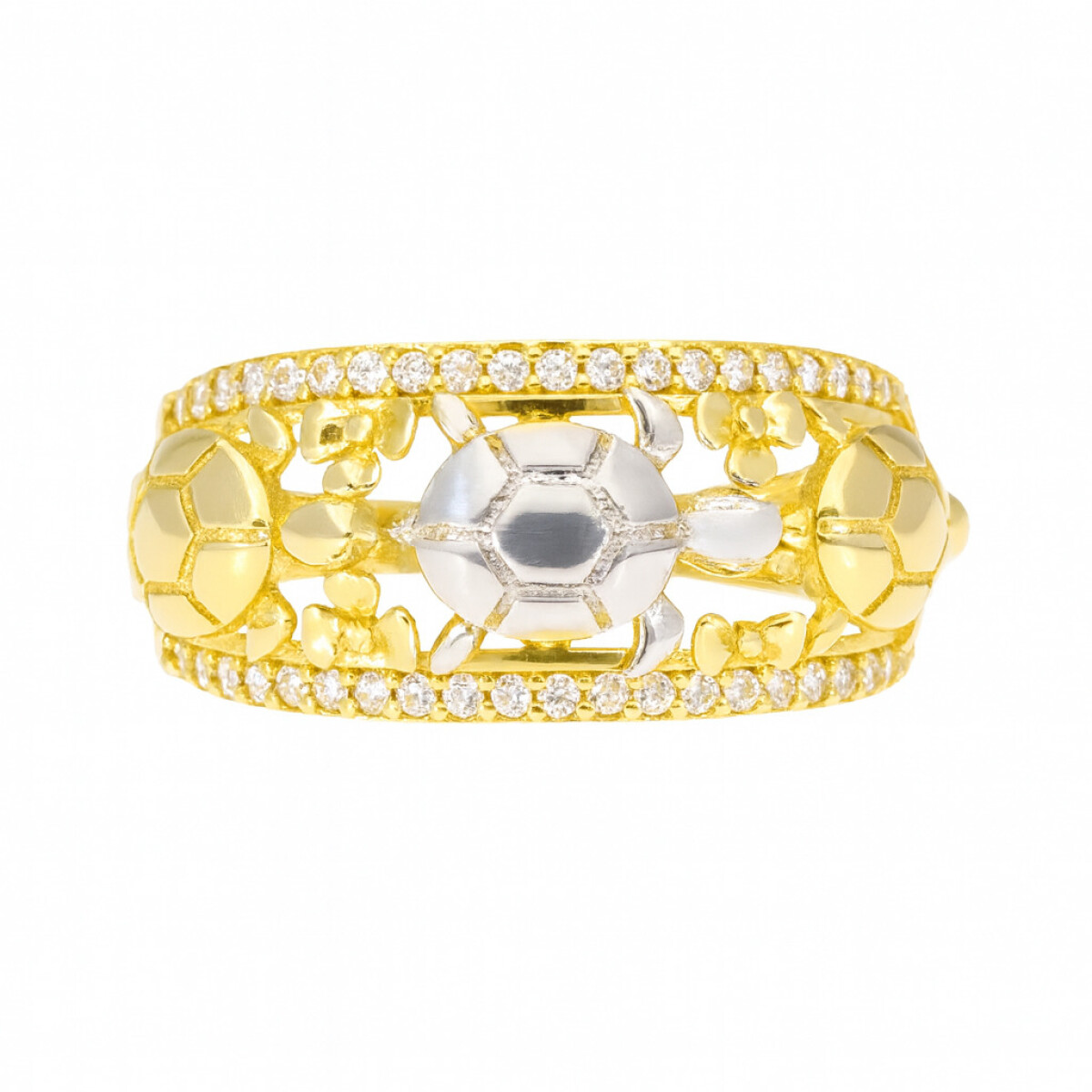 Anillo En Oro 18k Con Circonias 