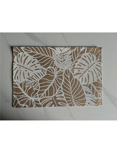 INDIVIDIUAL YUTE HOJAS 45x30CM NATURAL/BLANCO INDIVIDIUAL YUTE HOJAS 45x30CM NATURAL/BLANCO