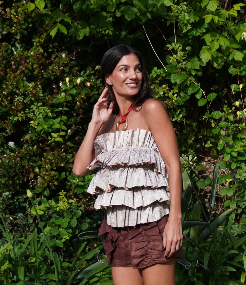 Cabbage Brocato Top - Celeste 