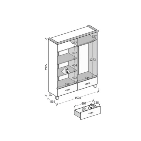 ROPERO FINESTRA BRONZE 4 PUERTAS 2 CAJONES CON ESPEJO FREIJO ROPERO FINESTRA BRONZE 4 PUERTAS 2 CAJONES CON ESPEJO FREIJO