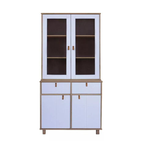 Mueble / Cristalero en madera maciza 4 puertas 2 cajones Mueble / Cristalero en madera maciza 4 puertas 2 cajones