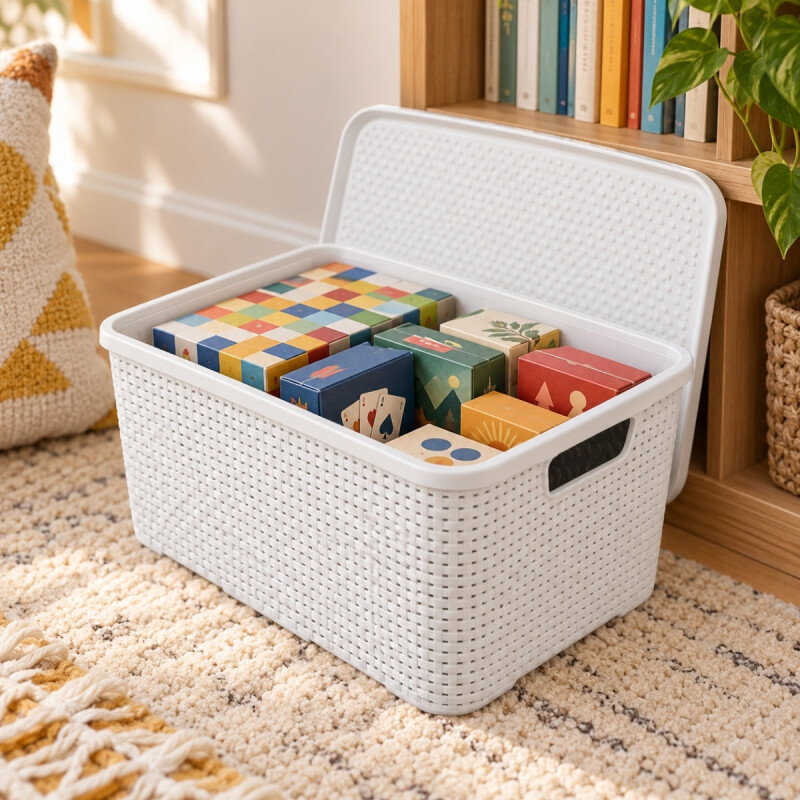 Caja ratán 15 lts BLANCO