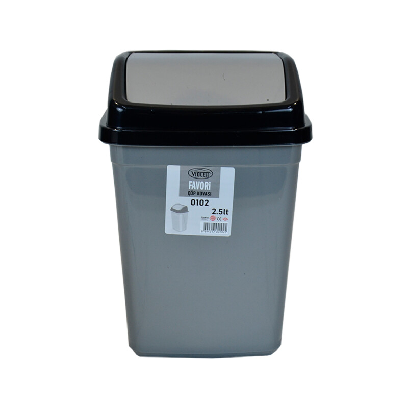 Tarro de residuos 2,5L con tapa vaivén GRIS