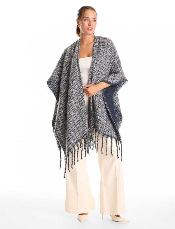 Ruana Tweed Flecos AZUL/MULTI