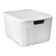 Caja Cesto Canasto Organizador Rattan 40lts Tapa - Blanco Caja Cesto Canasto Organizador Rattan 40lts Tapa - Blanco