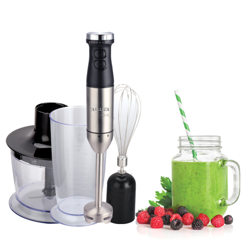 Mixer de Acero Inoxidable AIWA 800W con Picador, Batidor y Vaso | AW-LD5010 Mixer de Acero Inoxidable AIWA 800W con Picador, Batidor y Vaso | AW-LD5010