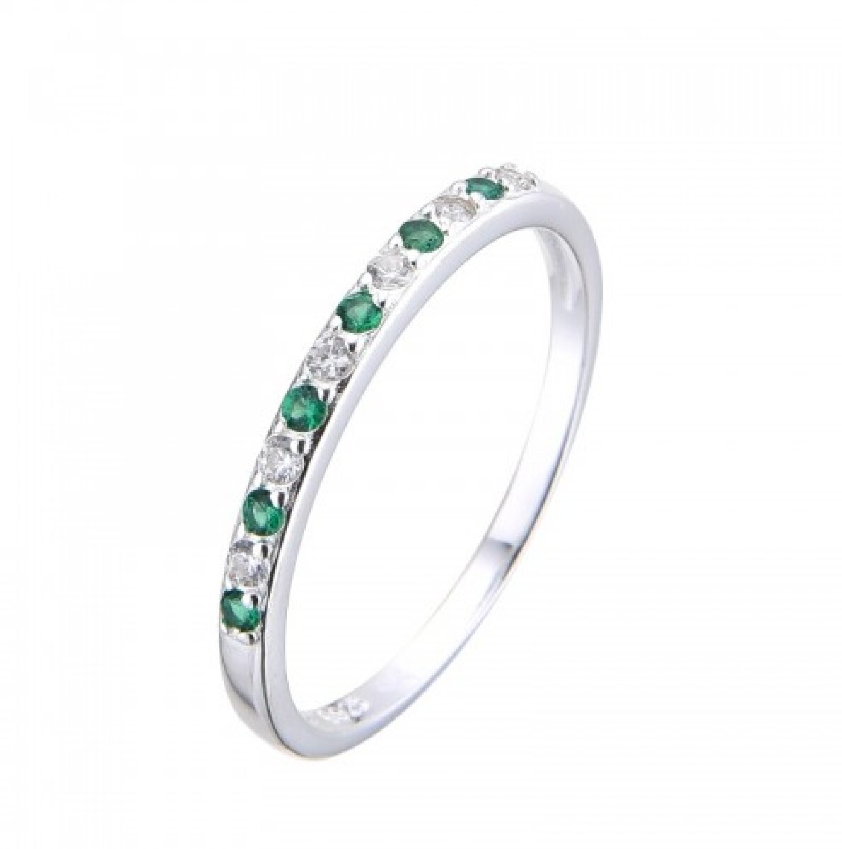 Anillo de plata 925 con circonias, MEDIO SIN FIN. 