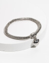 Pulseras Elásticas Strass Pulsera De Metal Con Dije De Corazón - Plateado Rodio