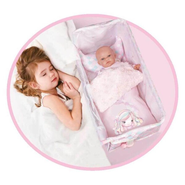 Cuna Muñeca De Cuevas Juguete Duerme Conmigo Altura Reguable Variante Color Rosa