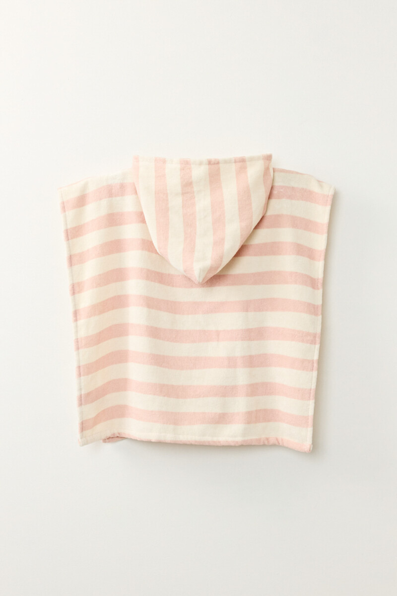 Poncho toalla Rayas Rosa