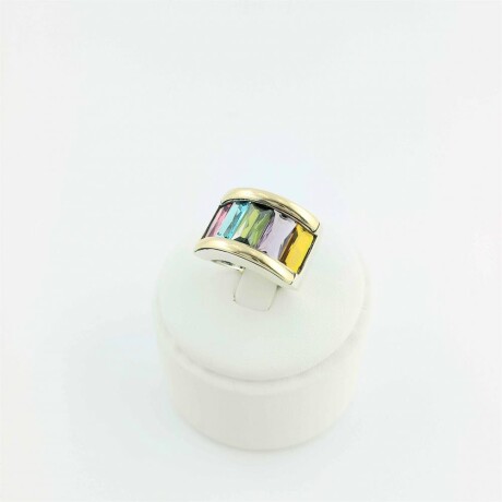 Anillo de plata 925 con detalles de double en oro 18 Ktes, multicolor. Anillo de plata 925 con detalles de double en oro 18 Ktes, multicolor.