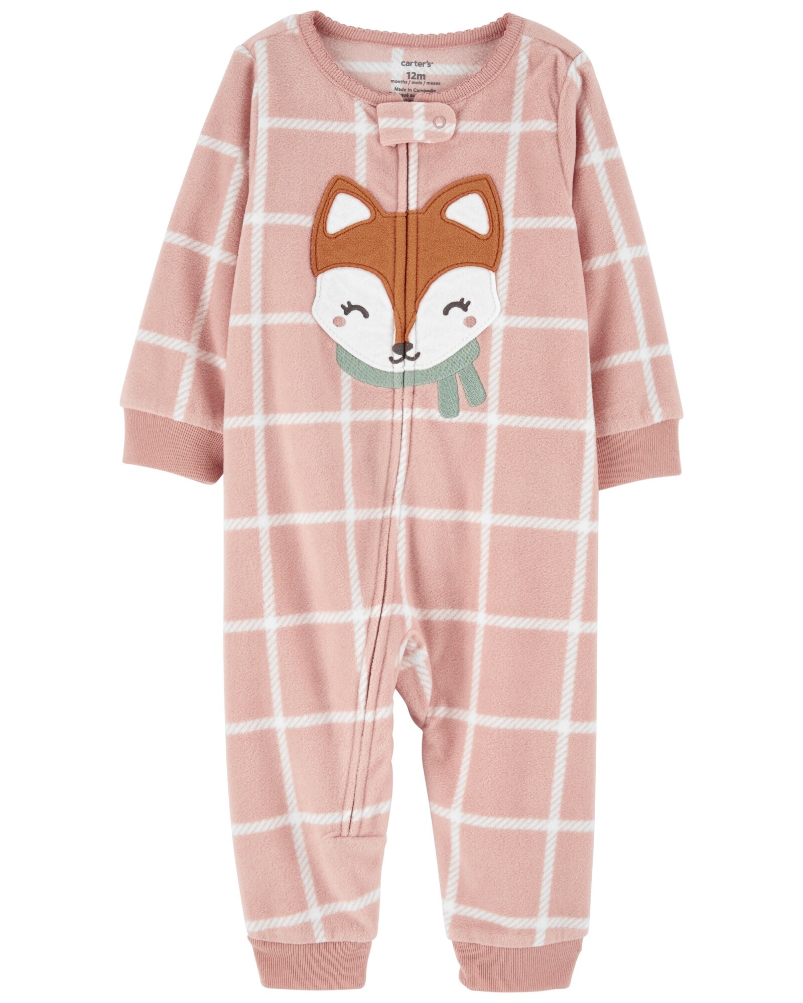 Pijama una pieza de micropolar estampa zorro Sin color