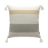 COJIN CUAD GRIS COMB C/BORLAS 40X40CM Unica