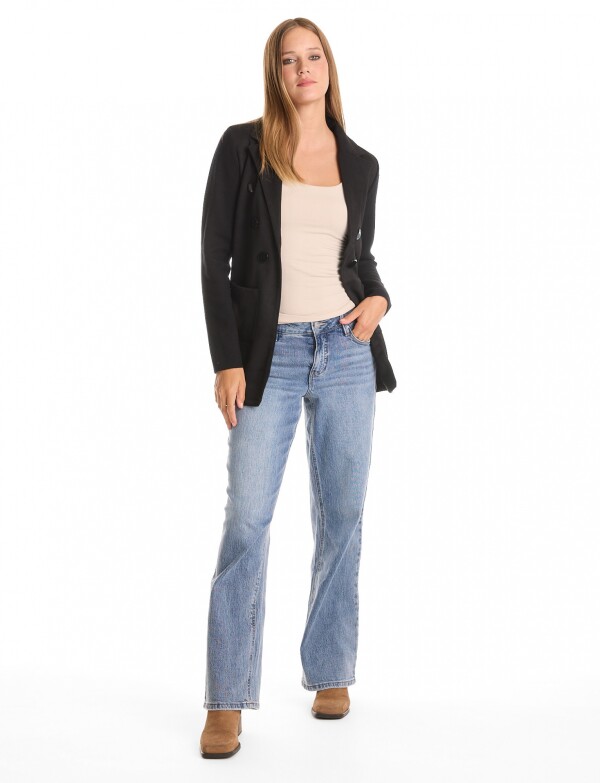 Blazer Tejido Suede NEGRO