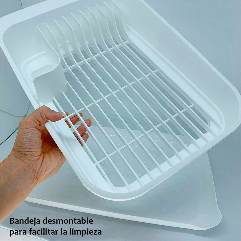 Escurridor platos con bandeja BLANCO