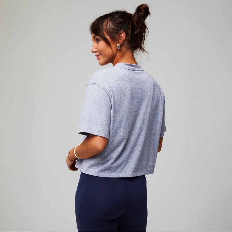 Polo Cotton Boxy Tee Mujer Classic Grey Heather
