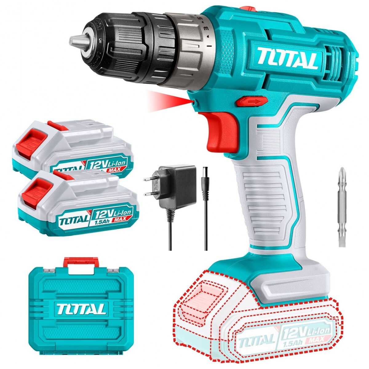 Atornillador Inalámbrico 12v - Doble Batería Y Maletín 