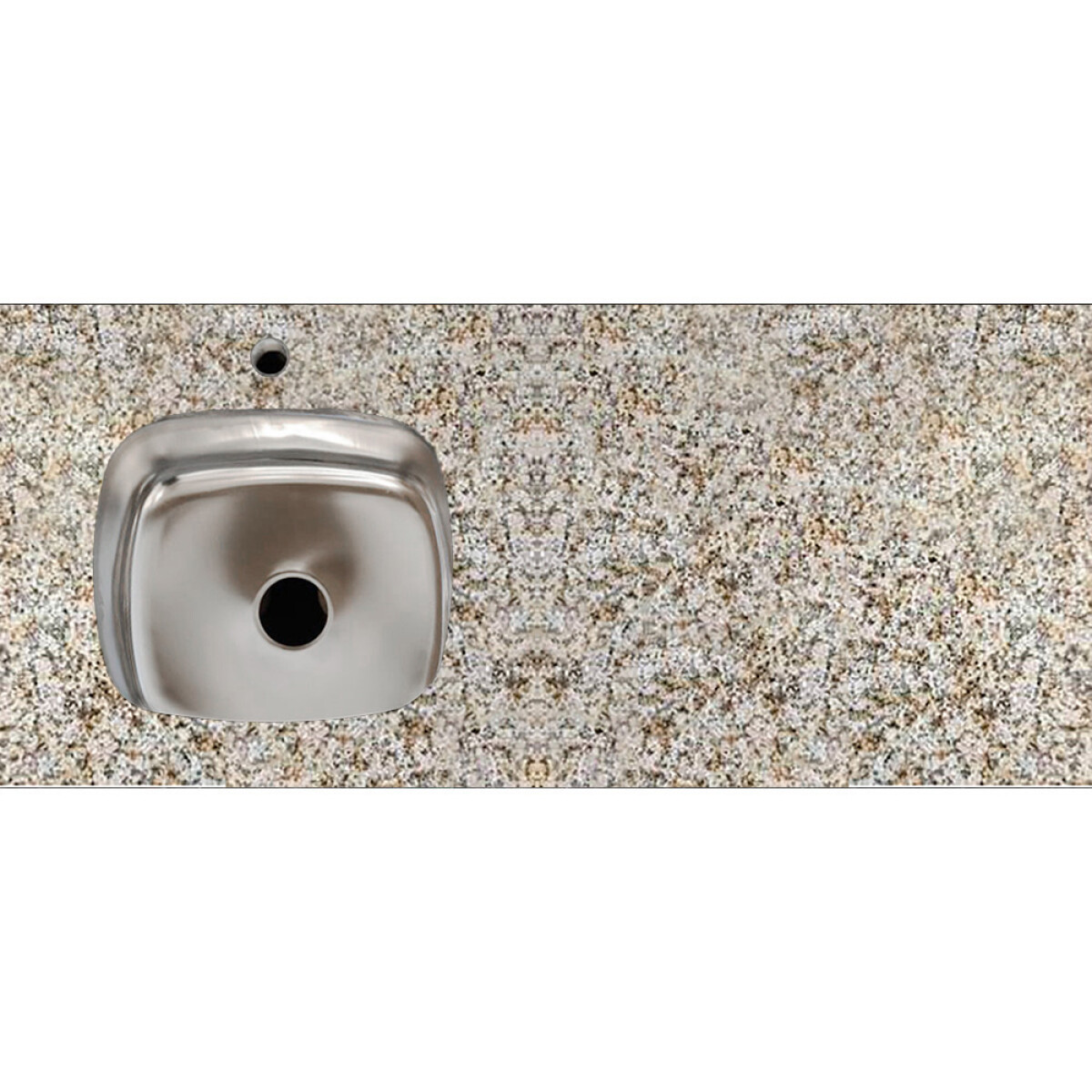 Mesada De Granito Maracuya Pul Con Pileta Izquierda Y Hueco Para Grifería / 122x52 Cm 