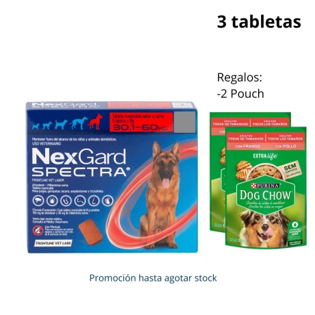 NEXGARD SPECTRA DOG 30-60 KG * 3 COMPRIMIDOS Nexgard Spectra Dog 30-60 Kg * 3 Comprimidos