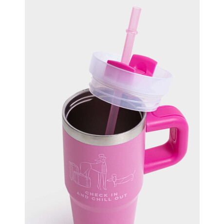 Vaso Térmico De Acero Inóxidable De 450 Ml Fucsia Medio