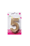 Vela Grande Glitter N#5 Oro Vela Grande Glitter N#5 Oro