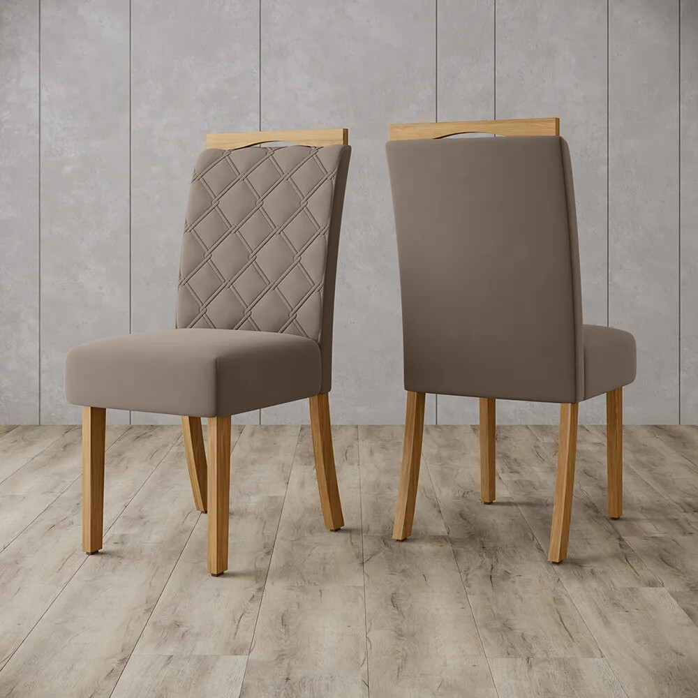 SILLA TAPIZADAS PACK X 2 BROWN