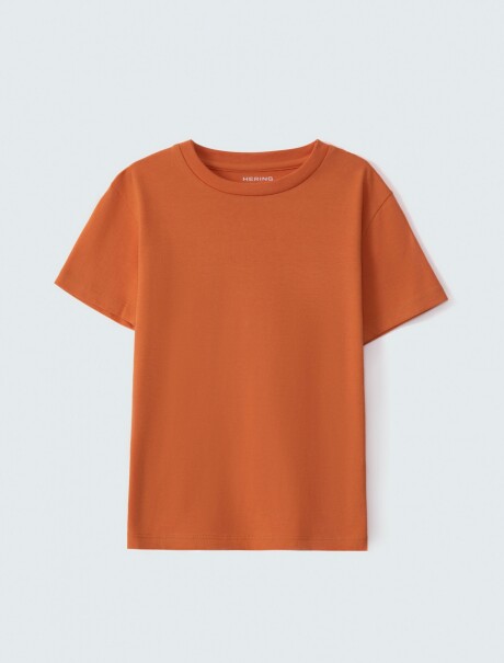 CAMISETA BÁSICA UNISSEX INFANTIL NARANJA