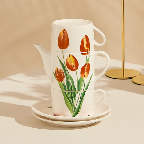 Juego De Té Tulipan Rojo