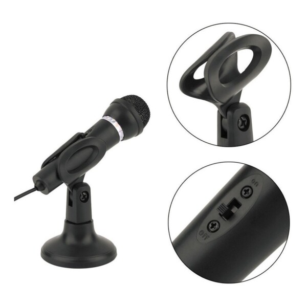 Microfono Con Pie Pc Notebook Laptop Jack 3,5 Karaoke Canto Microfono Con Pie Pc Notebook Laptop Jack 3,5 Karaoke Canto