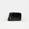 Bandolera New Penny en efecto cuero croco Negro