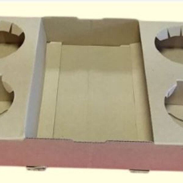 BANDEJA PORTA 4 VASOS 29X17X4CM CX100 MARRON