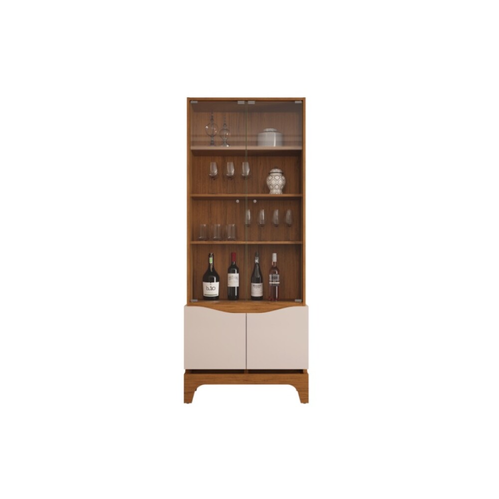 Cristalero 2 Puertas de Vidrio en MDF - Nice Beige
