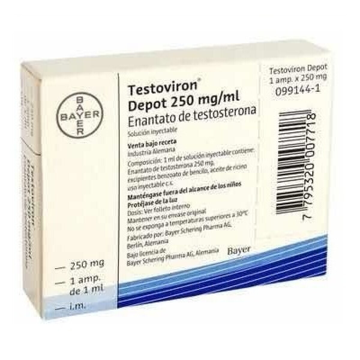 TESTOVIRON DEPOT 250 MG 1 AMPOLLA INYECTABLE - BAYER 