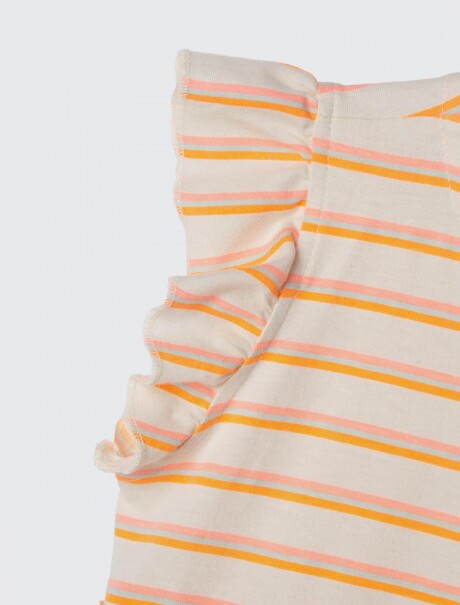 VESTIDO INFANTIL CON RAYAS NARANJA