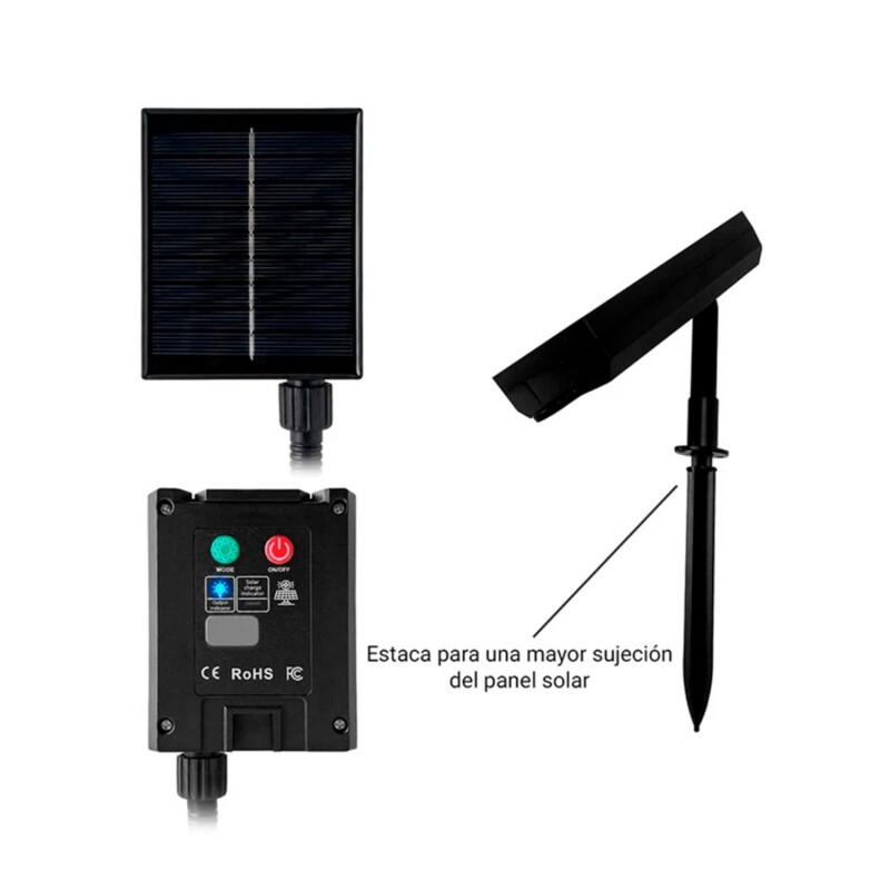 Guirnalda 10 Luces LED cálida 7,5m Solar c/control remoto Guirnalda 10 Luces LED cálida 7,5m Solar c/control remoto