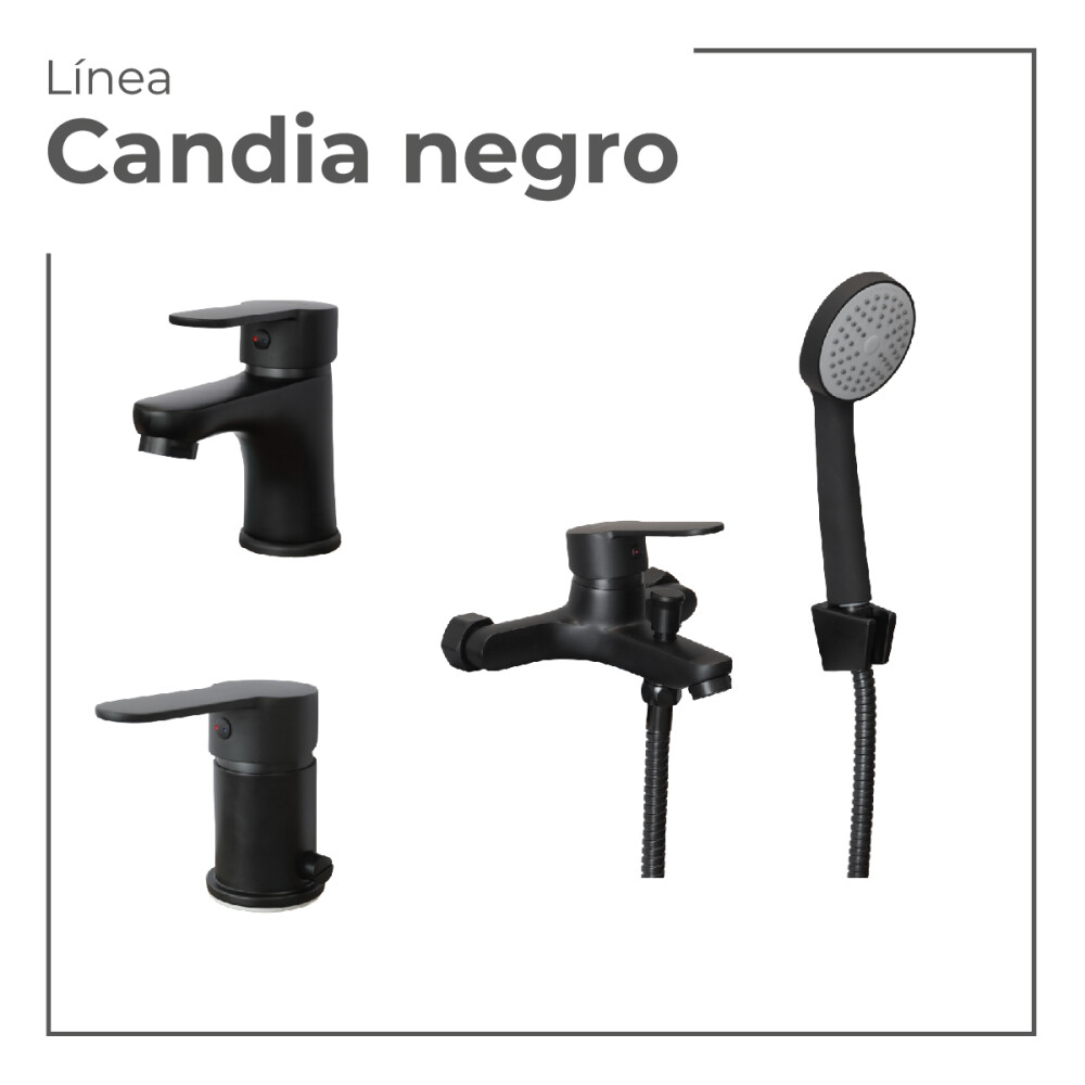 JUEGO DE GRIFERIA MODELO CANDIA NEGRO - Lavatorio + bidet + ducha Juego De Griferia Modelo Candia Negro - Lavatorio + Bidet + Ducha