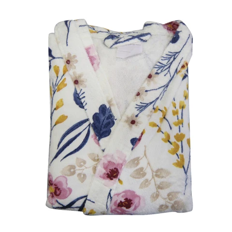 Bata Baño Felpa Estampada Algodón Talle P al G FANTASTIC PER 01
