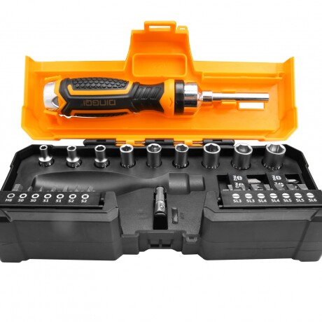 DINGQI SET DESTORNILLADOR CRIQUET + ADAPTADOR + DADOS + PUNTAS 47 PIEZAS Dingqi Set Destornillador Criquet + Adaptador + Dados + Puntas 47 Piezas