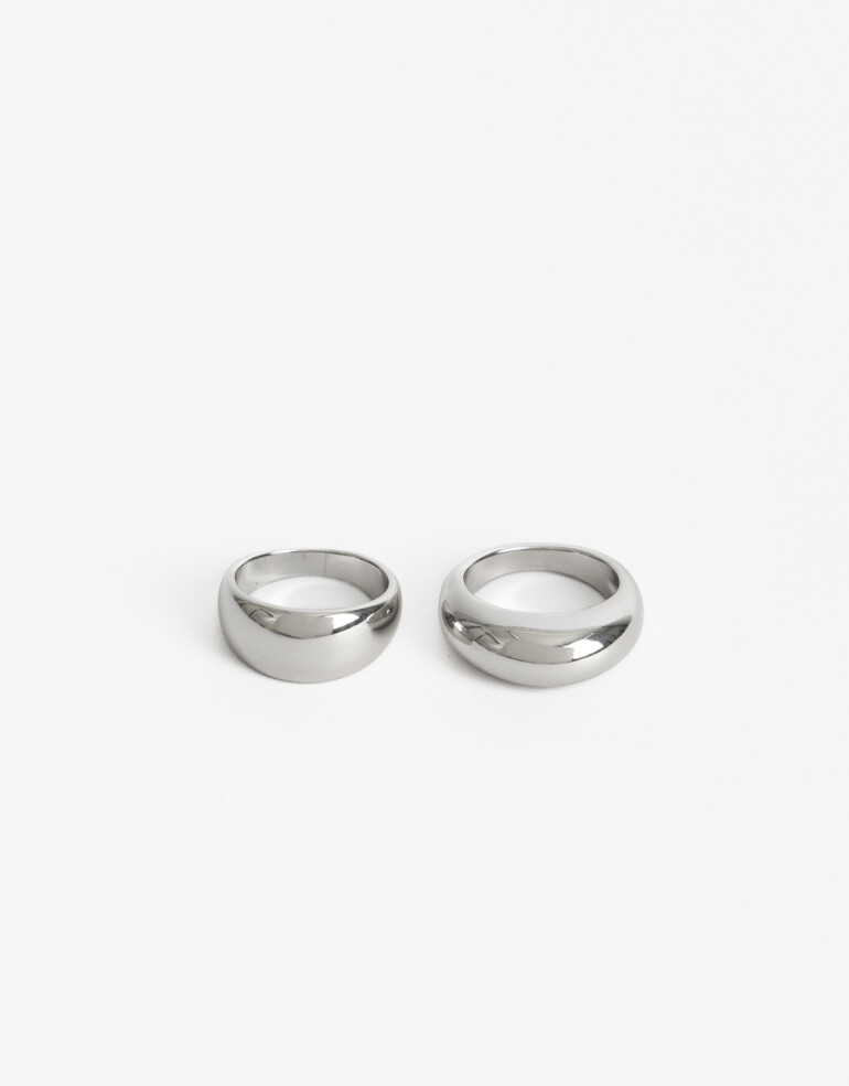 Sets Anillos Metal Set De Anillos Metal Bold Plateado - Plateado Rodio